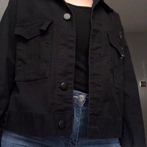 Black button up jean jacket